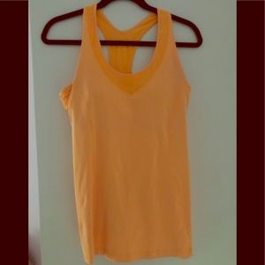 Lululemon orange workout top with built in bra